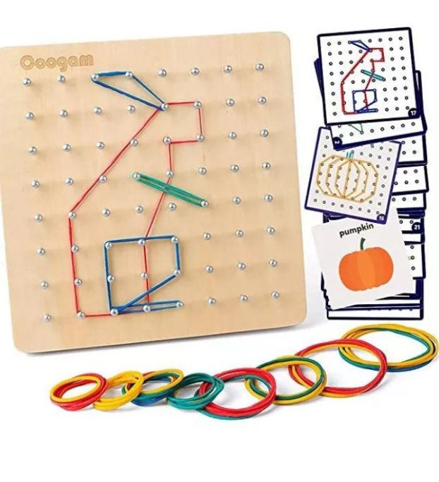 TABLERO GEOMETRICO MONTESSORI PARA NIÑOS
