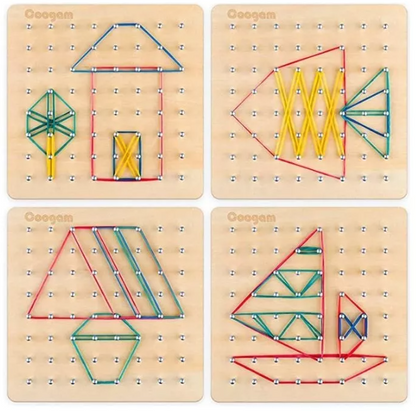 TABLERO GEOMETRICO MONTESSORI  PARA NIÑOS