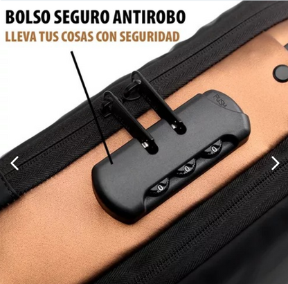 MOCHILA IMPERMEABLE ANTIRROBO CON PUERTO USB