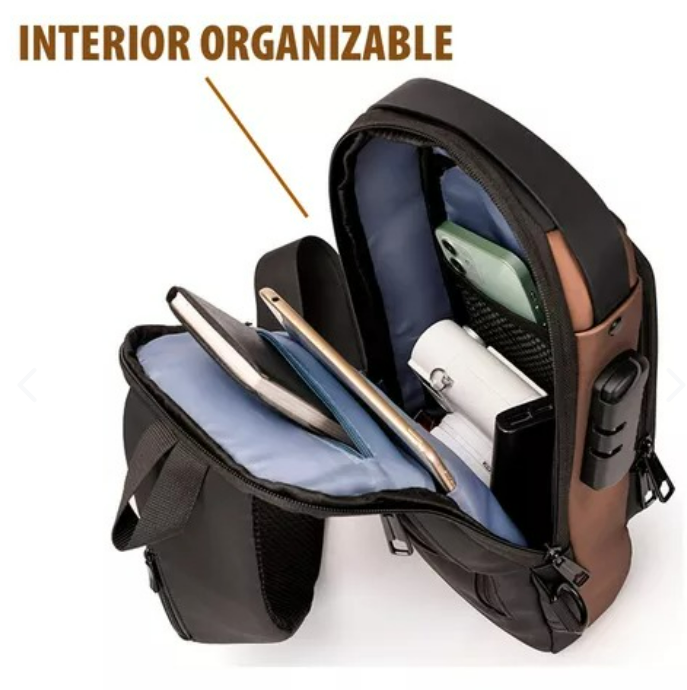MOCHILA IMPERMEABLE ANTIRROBO CON PUERTO USB