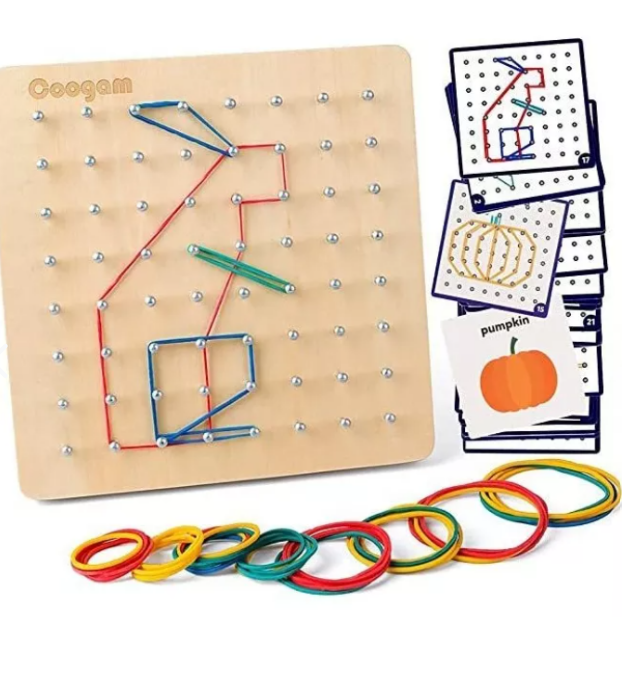 TABLERO GEOMETRICO MONTESSORI  PARA NIÑOS